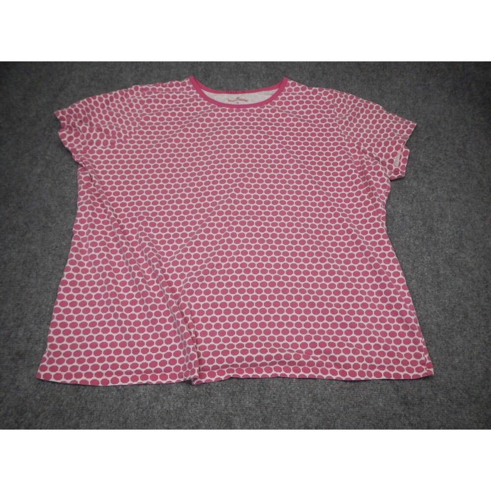 Woman Within Top Womens Plus Sz 3X Pink / Purple Geometric Circle Short Sleeve *